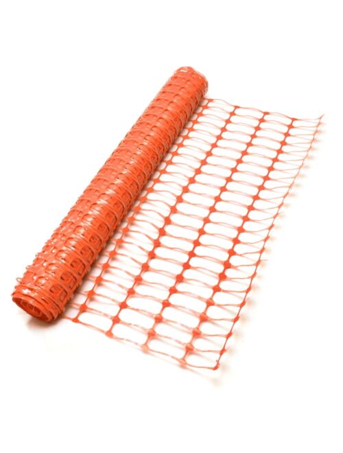 OrangePlasticBarrierMeshFence4kg -50m