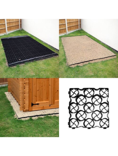 ShedBaseKitPlasticGravelGrids330mmAndWeedFabric