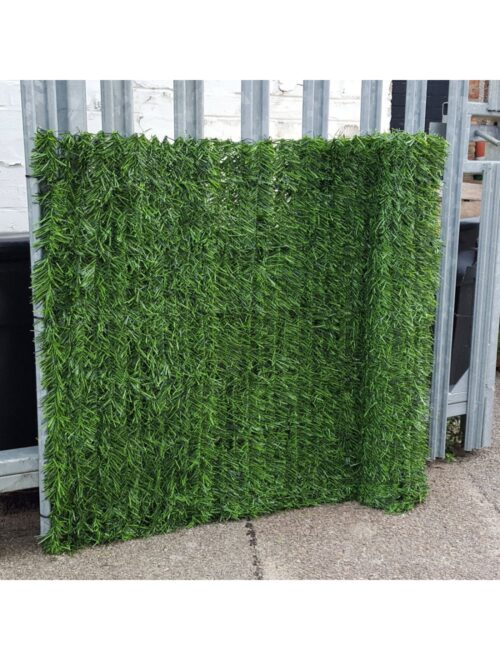 TwoToneGreenArtificialConiferHedgeGardenFencePrivacyScreening1.8mx3m