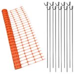 UVStabilisedOrangeBarrierMeshFence25mWith10MetalFencingPins