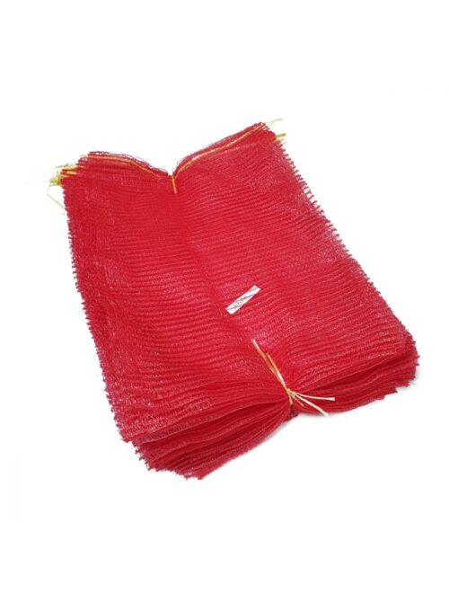 Red Mesh Storage Sacks for Vegetables or Kindling - Pack of 100